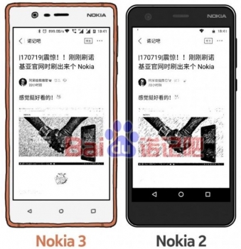 Представлен первый рендер смартфона Nokia 2 в сравнении с Nokia 3