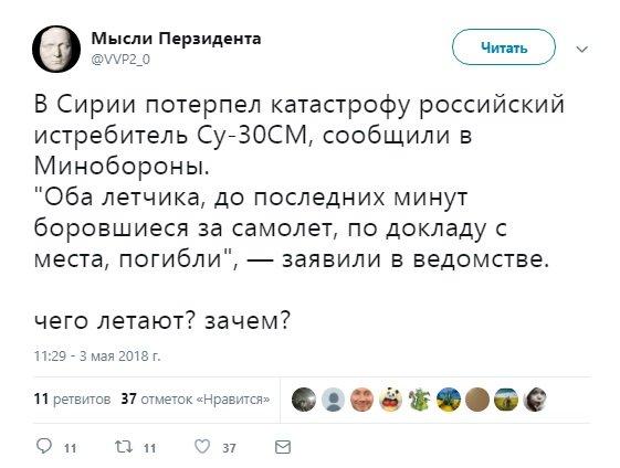 Российский Су-30 в Сирии сбила "украинская синица": реакция соцсетей