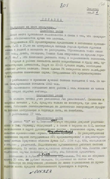 Рассекреченные СБУ документы по чернобыльской аварии