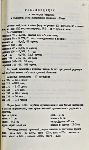 Рассекреченные СБУ документы по чернобыльской аварии