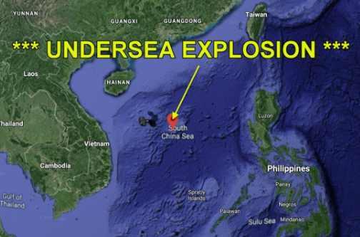 В Южно-Китайском море произошел мощный подводный врыв
