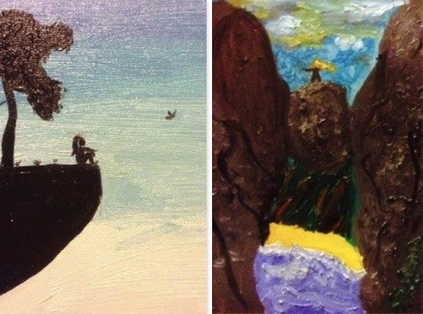 Девушка, рисующая лобком